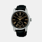 Presage Men Automatic Black Dial Analog Leather Watch SPB499J1