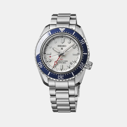 Prospex 1968 Heritage Diver’s GMT 60th Anniversary Men Automatic White Dial Analog Stainless Steel Watch SPB519J1