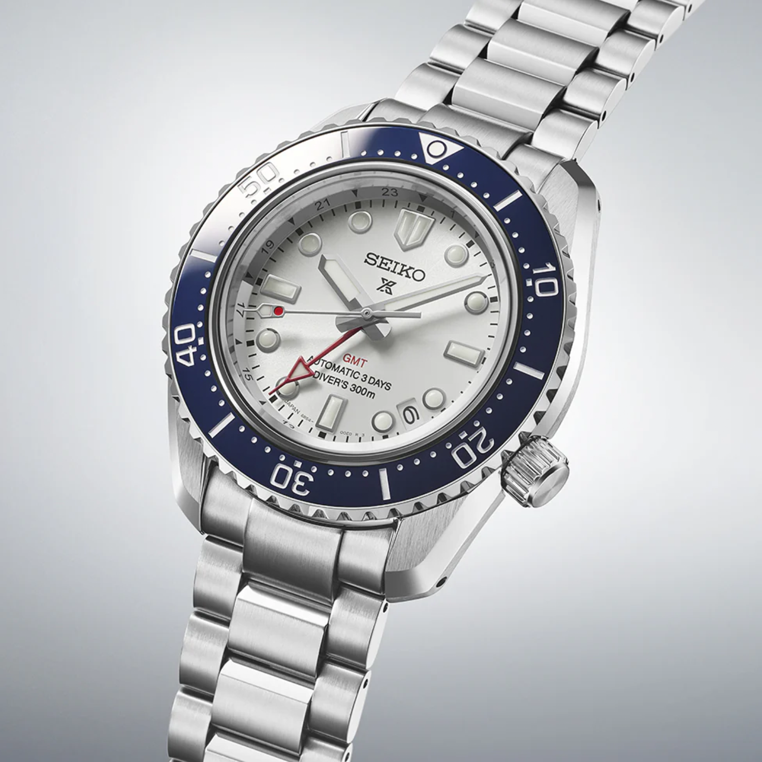 Prospex 1968 Heritage Diver’s GMT 60th Anniversary Men Automatic White Dial Analog Stainless Steel Watch SPB519J1