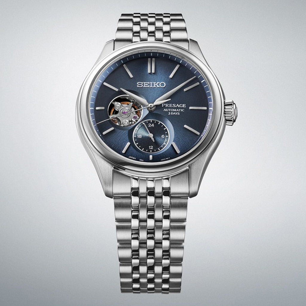 Presage Men Automatic Blue Dial Analog Stainless Steel Watch SPB527J1