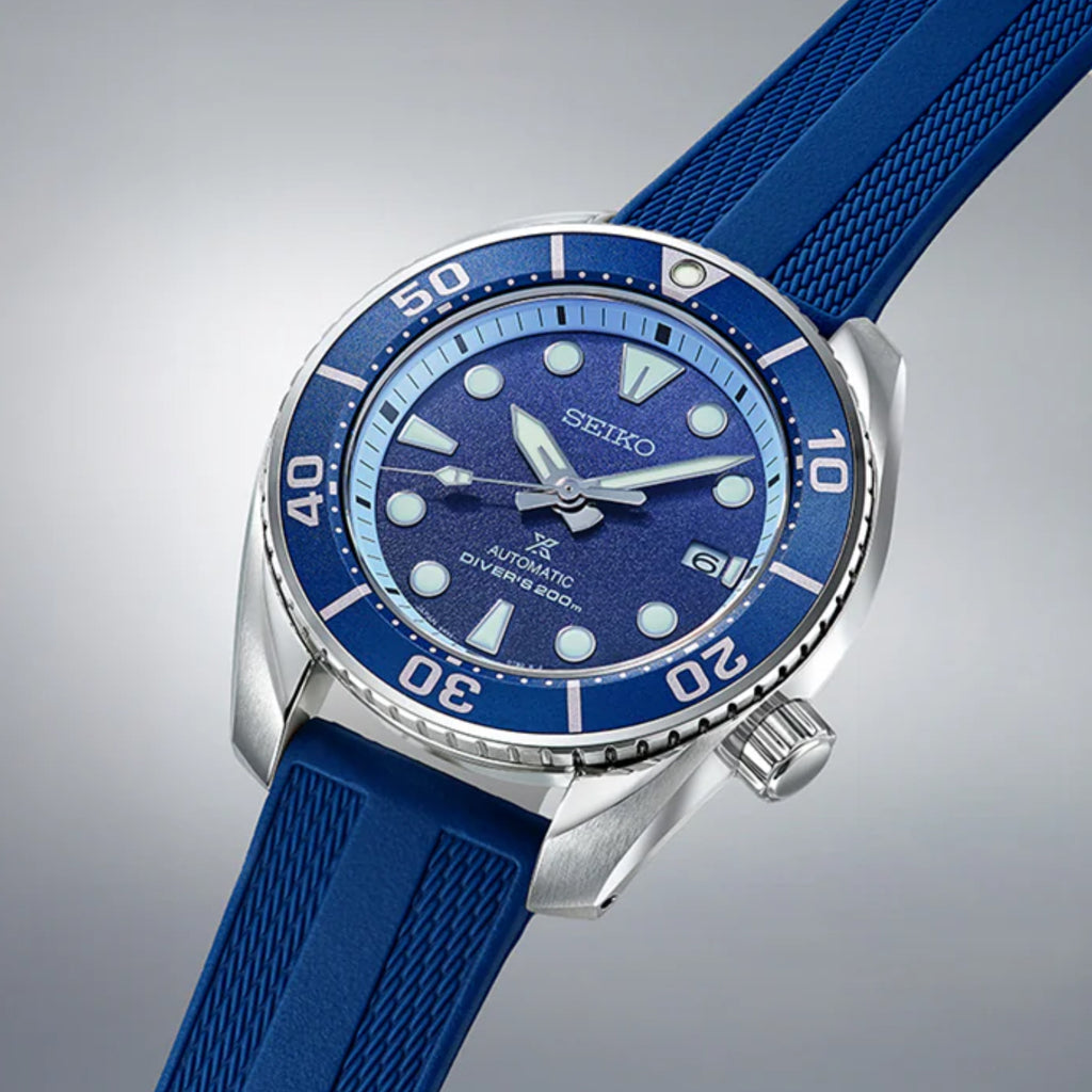 Prospex 'Blue Fire Crater' Limited Edition Automatic Analog Silicone Watch SPB543J1