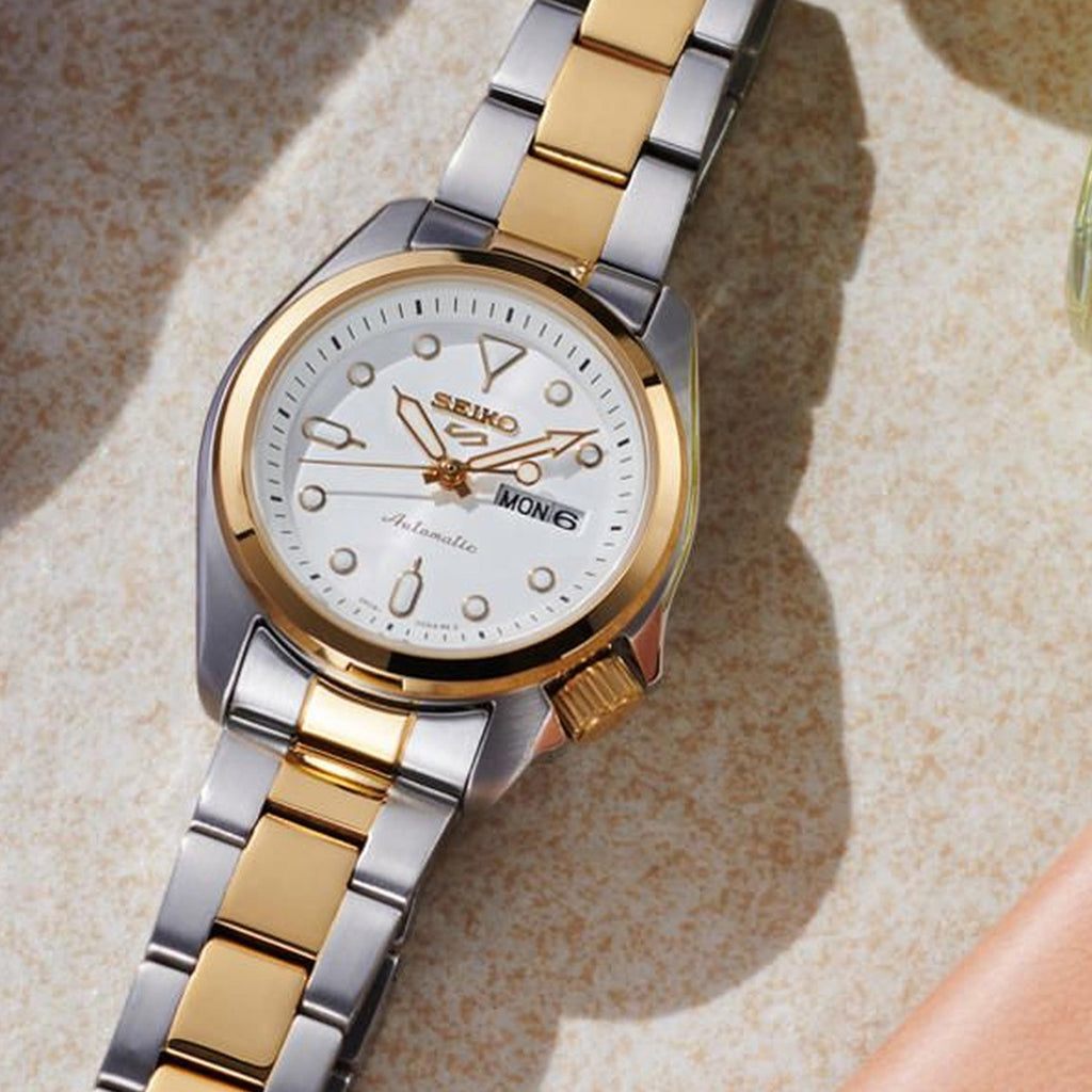 5 Sports Women Automatic Silver Dial Analog Stainless Steel Watch SRE004K1