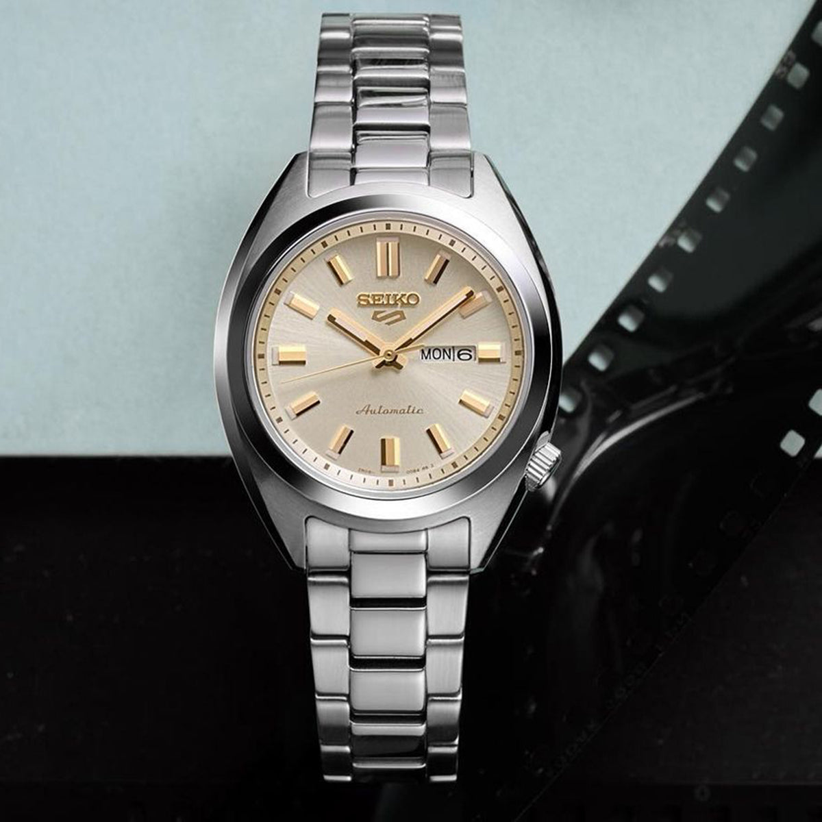 5 Sports Women Automatic Beige Dial Analog Stainless Steel Watch SRE023K1