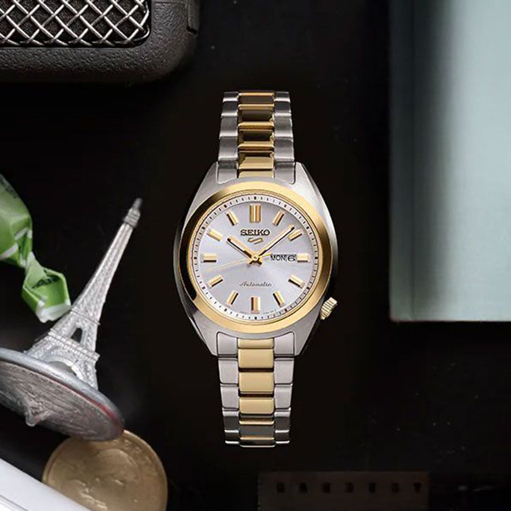 5 Sports Women Automatic Silver Dial Analog Stainless Steel Watch SRE024K1