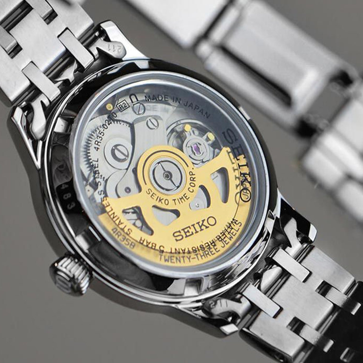 Presage Women Automatic Pink Dial Analog Stainless Steel Watch SRP839J1