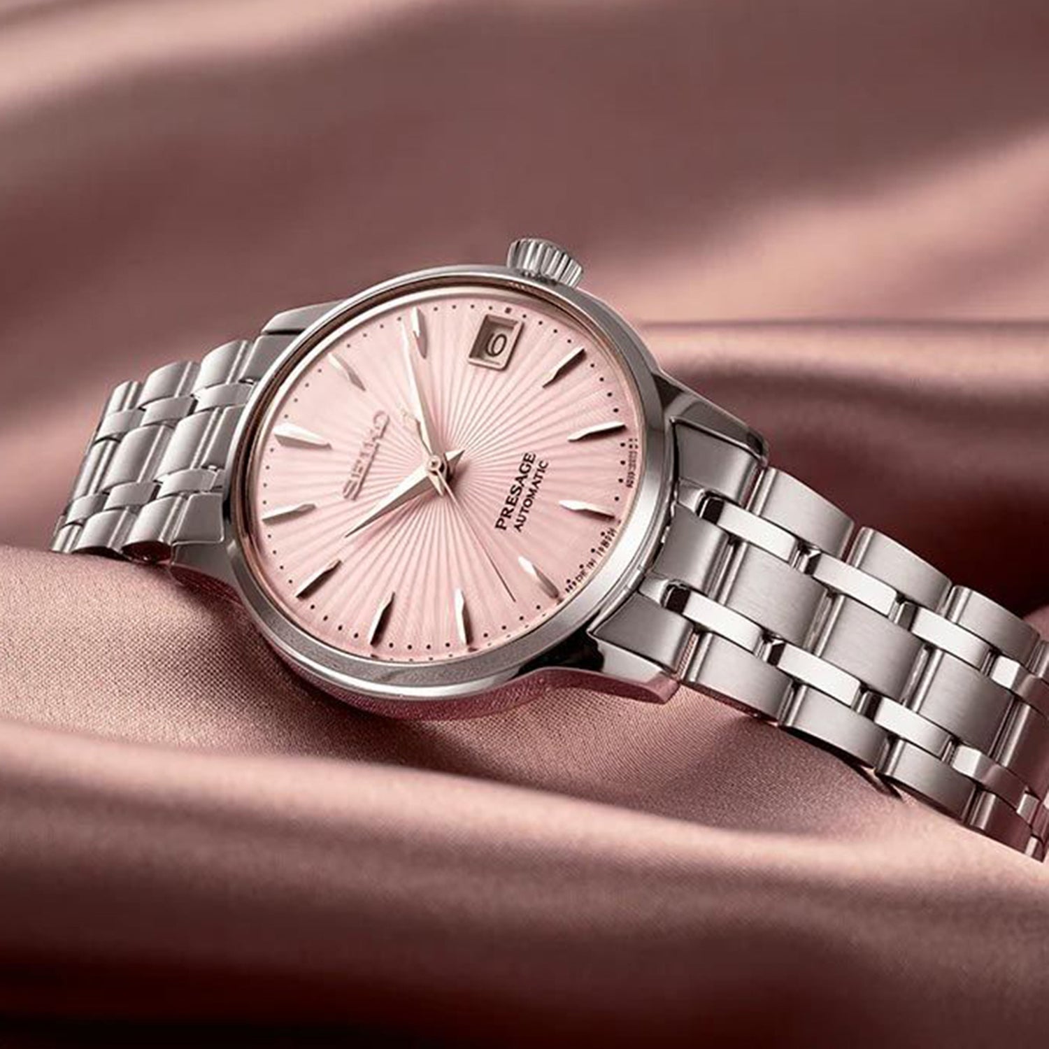 Presage Women Automatic Pink Dial Analog Stainless Steel Watch SRP839J1