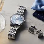 Presage Women Cocktail 'Sky Diving' Automatic Blue Dial Analog Stainless Steel Watch SRP841J1