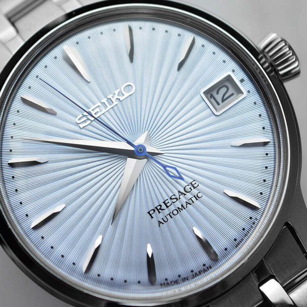 Presage Women Cocktail 'Sky Diving' Automatic Blue Dial Analog Stainless Steel Watch SRP841J1