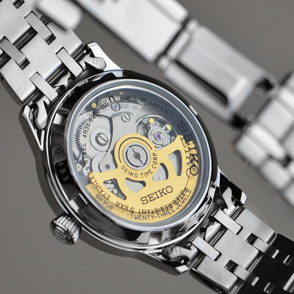 Presage Women Cocktail 'Sky Diving' Automatic Blue Dial Analog Stainless Steel Watch SRP841J1