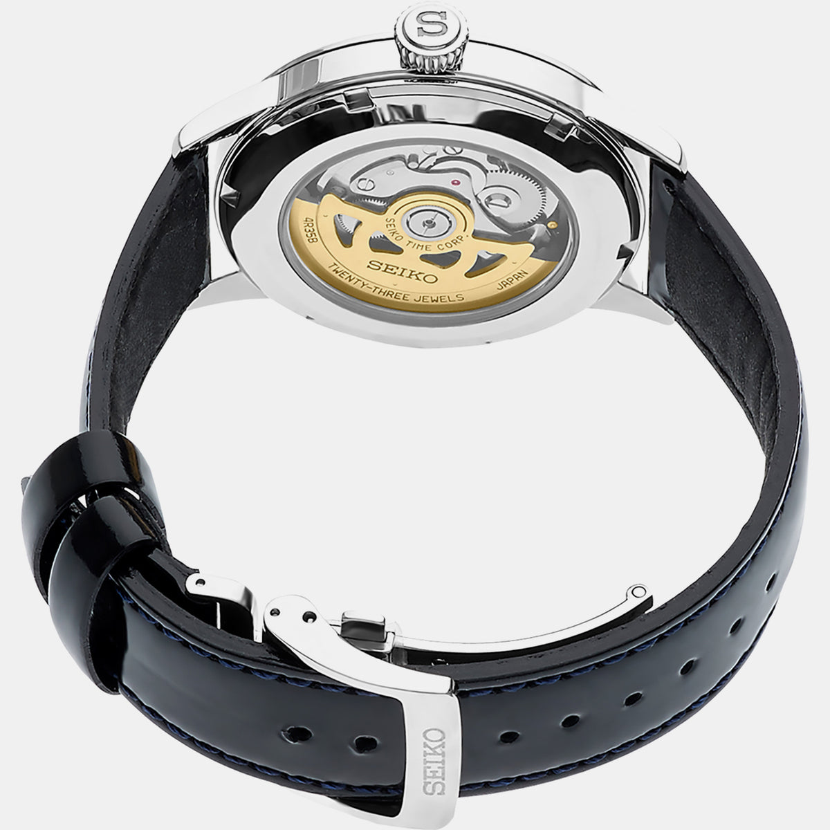 Presage Men Automatic Silver Dial Analog Leather Watch SRPB43J1