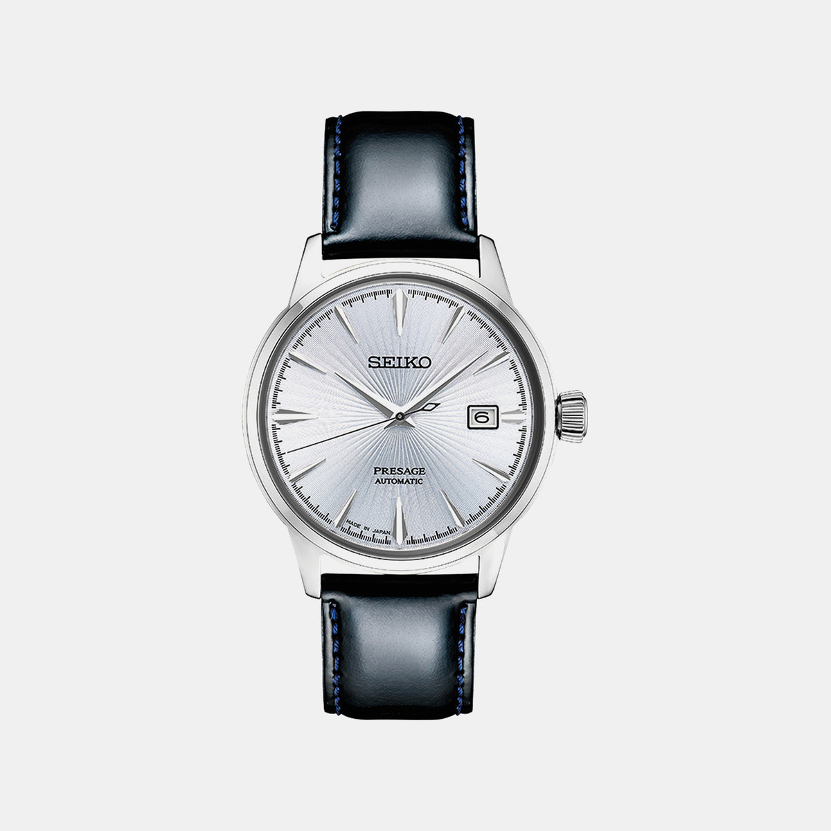 Presage Men Automatic Silver Dial Analog Leather Watch SRPB43J1