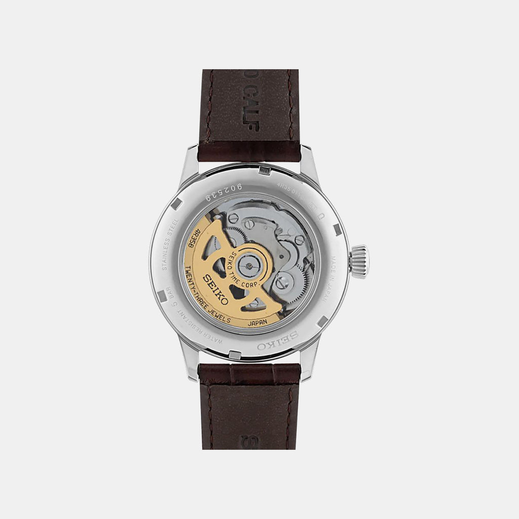 Presage Men Automatic Green Dial Analog Leather Watch SRPD37J1