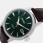 Presage Men Automatic Green Dial Analog Leather Watch SRPD37J1