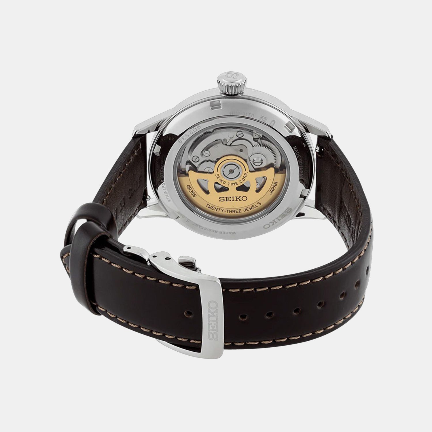 Presage Men Automatic Green Dial Analog Leather Watch SRPD37J1