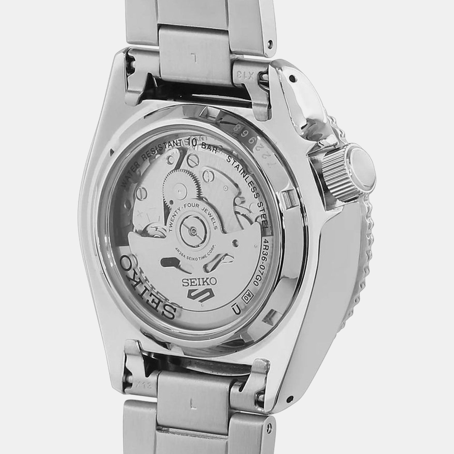 5 Sports Men Automatic Black Dial Analog Stainless Steel Watch SRPD57K1