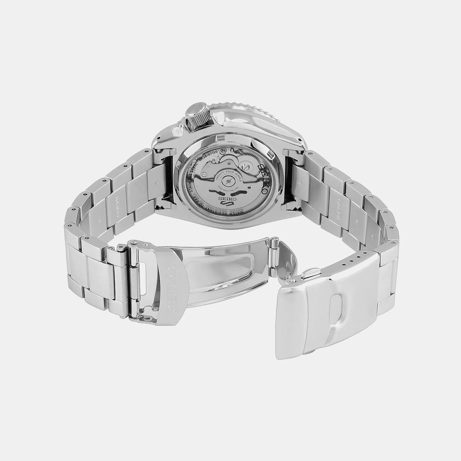 5 Sports Men Automatic Black Dial Analog Stainless Steel Watch SRPD57K1