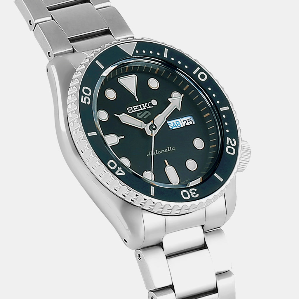 5 Sports Men Automatic Green Dial Analog Stainless Steel Watch SRPD63K1