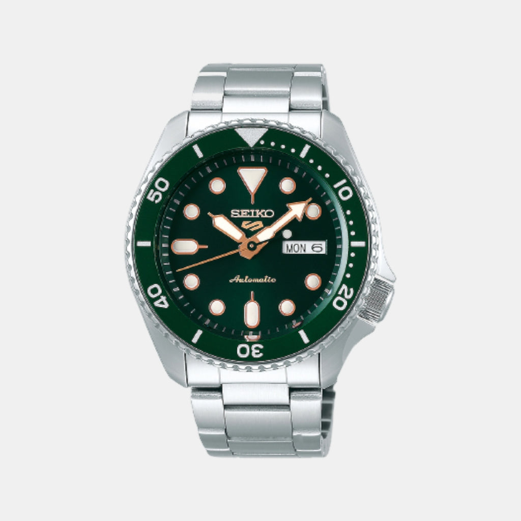 5 Sports Men Automatic Green Dial Analog Stainless Steel Watch SRPD63K1