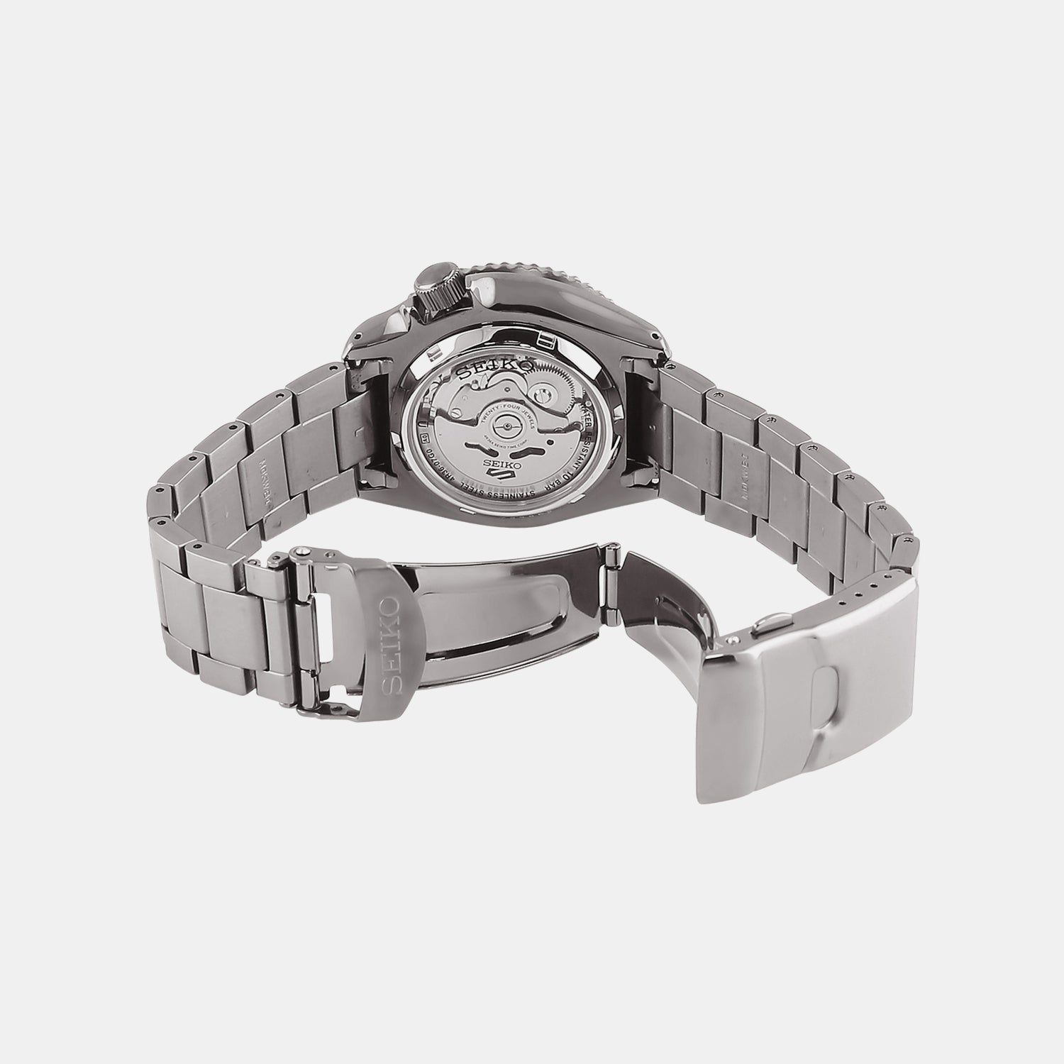 5 Sports Men Automatic Black Dial Analog Stainless Steel Watch SRPD65K1