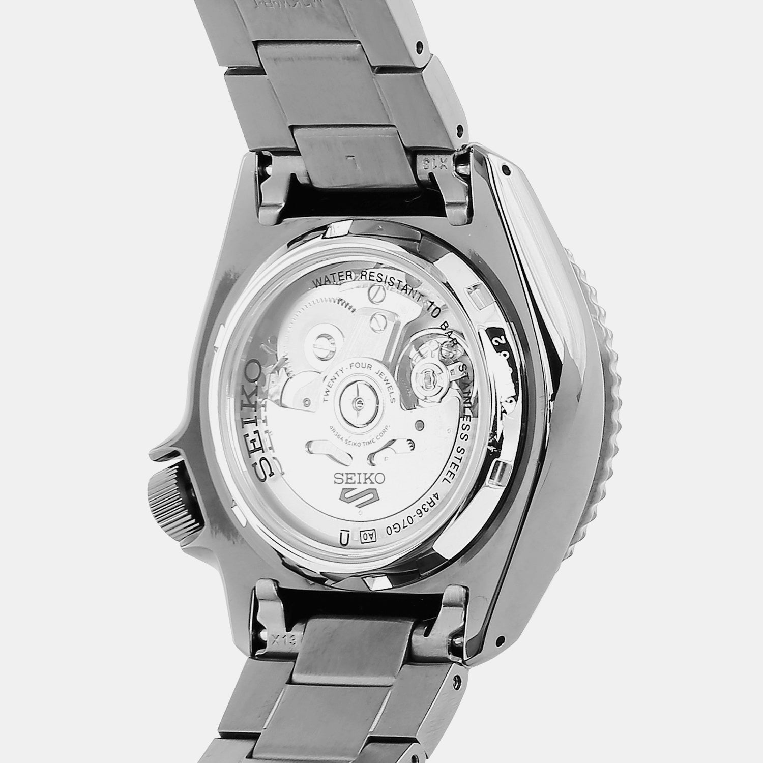 5 Sports Men Automatic Black Dial Analog Stainless Steel Watch SRPD65K1