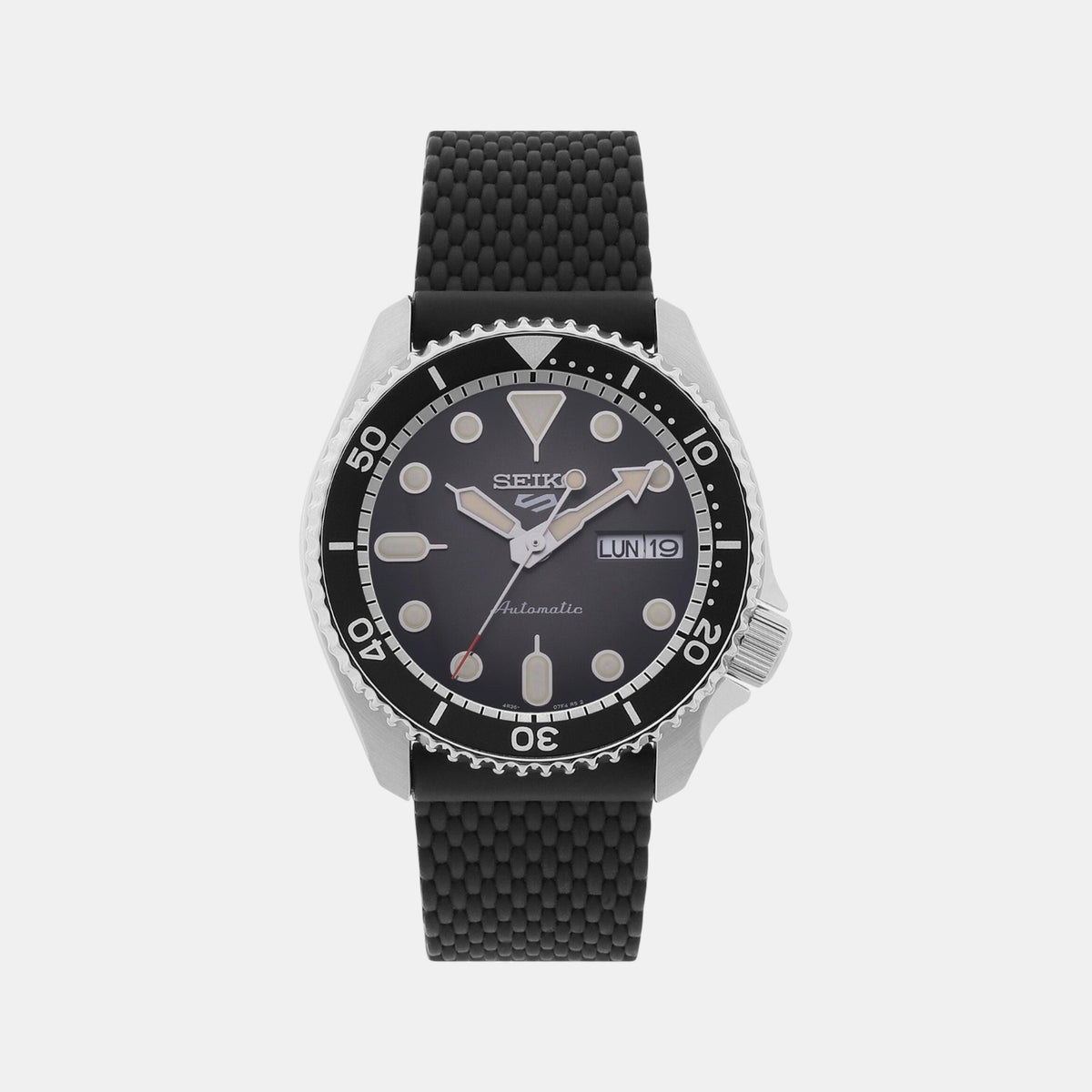 5 Sports Men Automatic Black Dial Analog Silicone Watch SRPD73K2