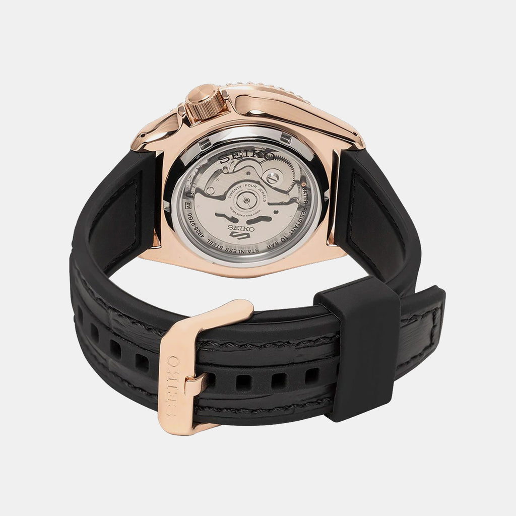 5 Sports Men Automatic Black Dial Analog Leather Watch SRPD76K1