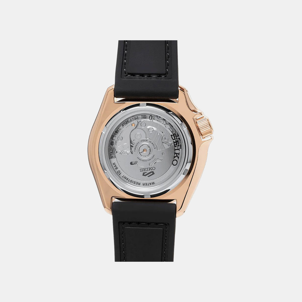 5 Sports Men Automatic Black Dial Analog Leather Watch SRPD76K1
