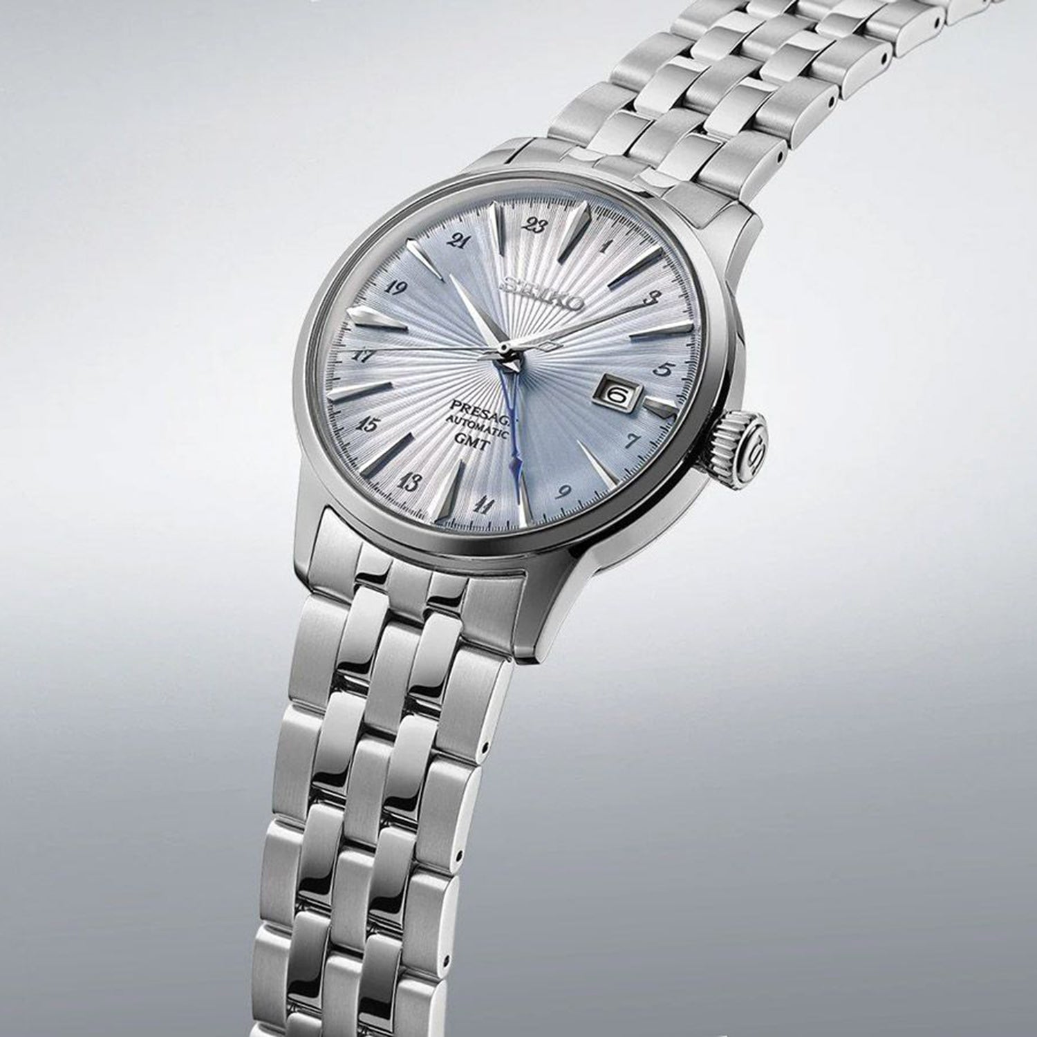 Presage Cocktail Time Men Automatic Blue Dial Analog Stainless Steel Watch SRPE19J1