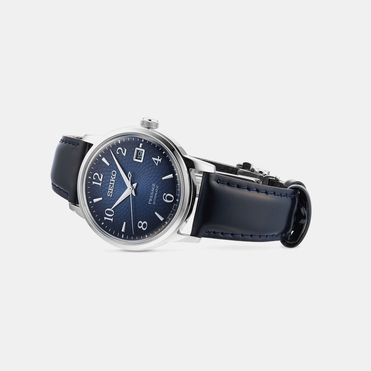 Presage Men Automatic Blue Dial Analog Leather Watch SRPE43J1