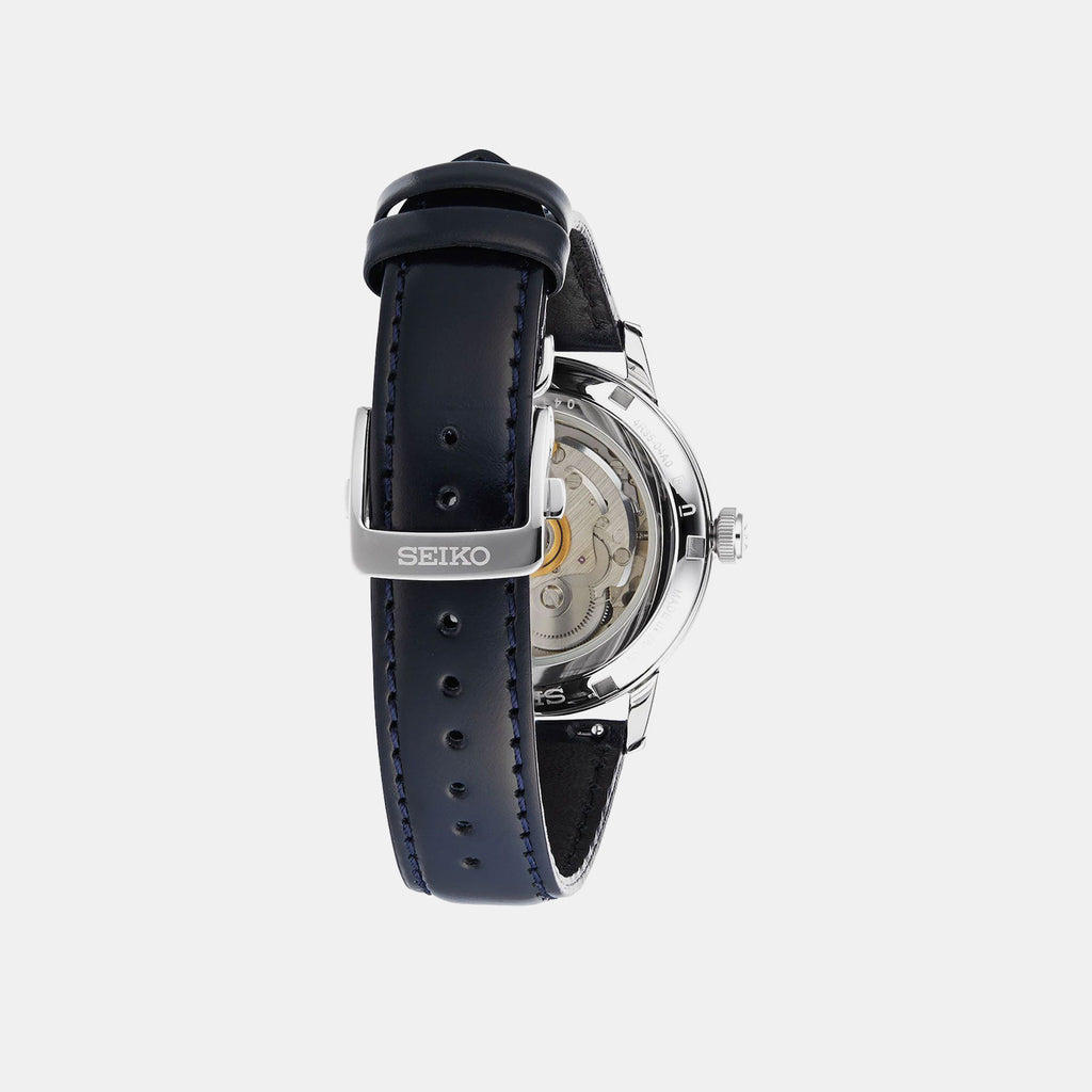 Presage Men Automatic Blue Dial Analog Leather Watch SRPE43J1