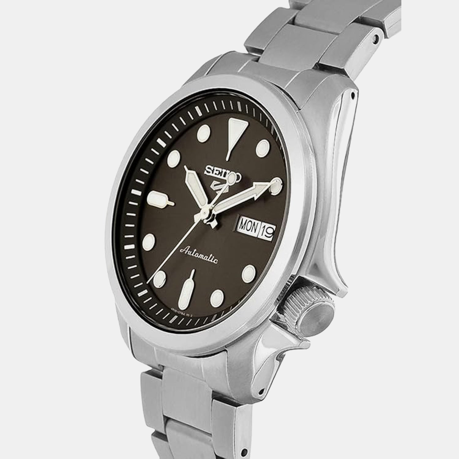 5 Sports Men Automatic Black Dial Analog Stainless Steel Watch SRPE51K1