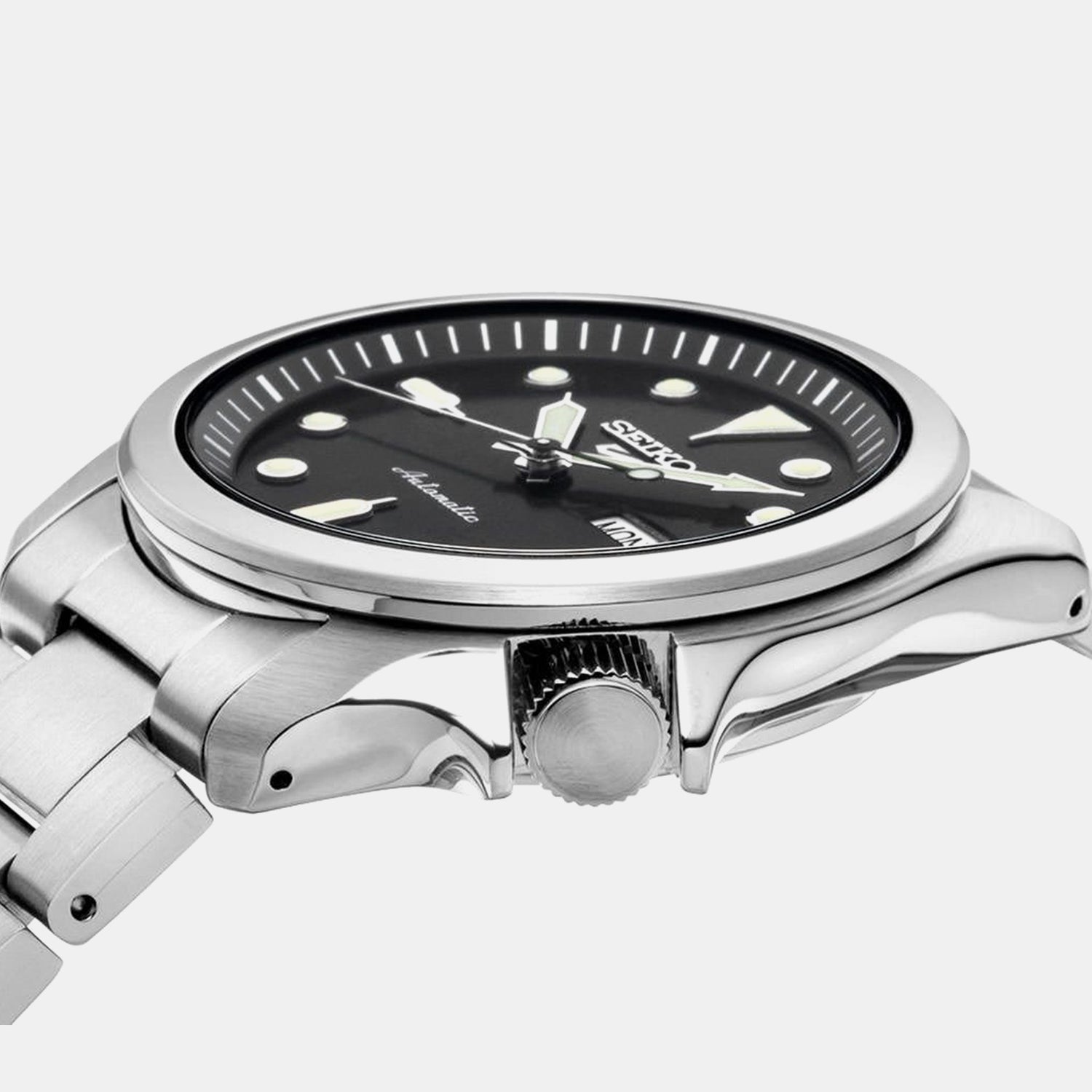 5 Sports Men Automatic Black Dial Analog Stainless Steel Watch SRPE55K1