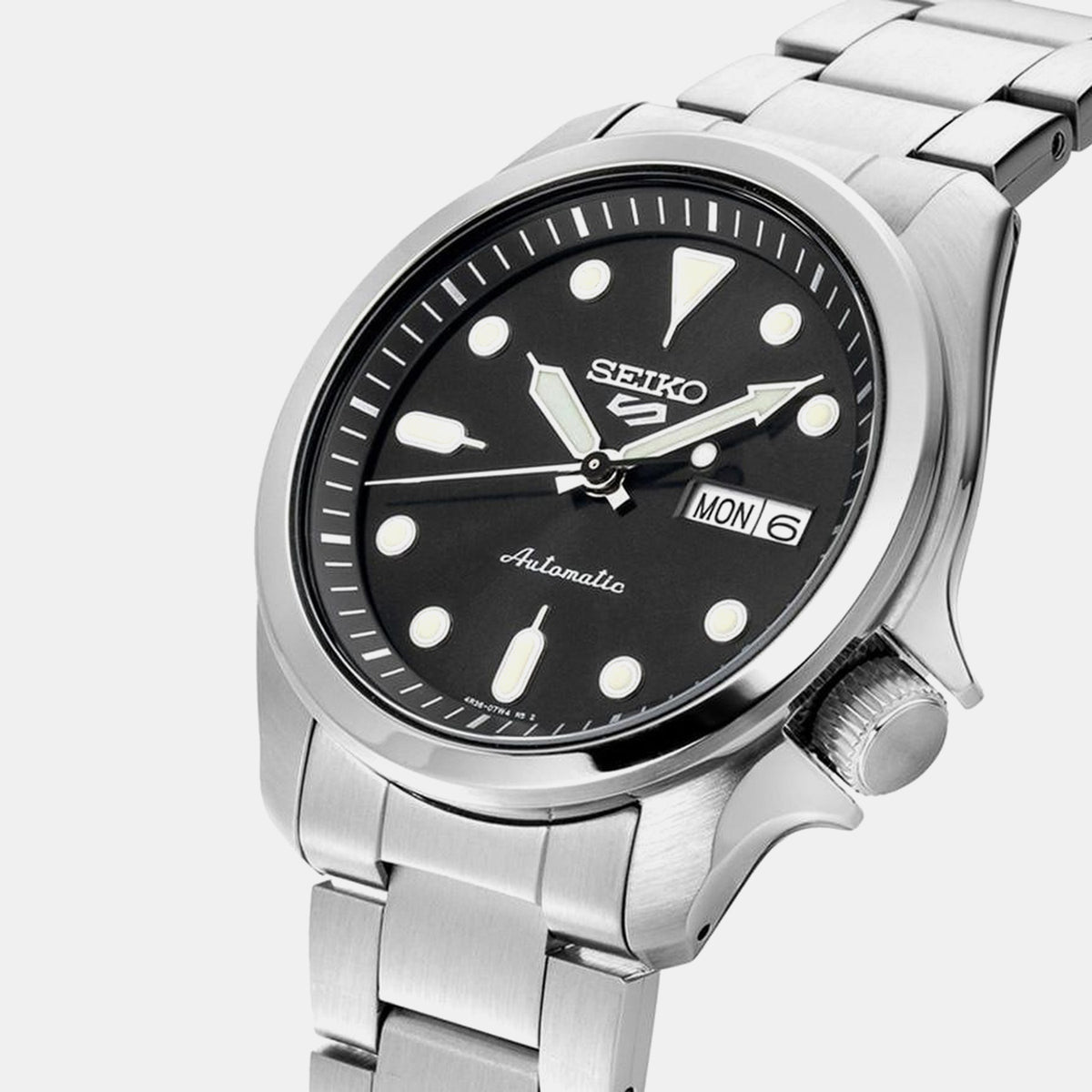 5 Sports Men Automatic Black Dial Analog Stainless Steel Watch SRPE55K1