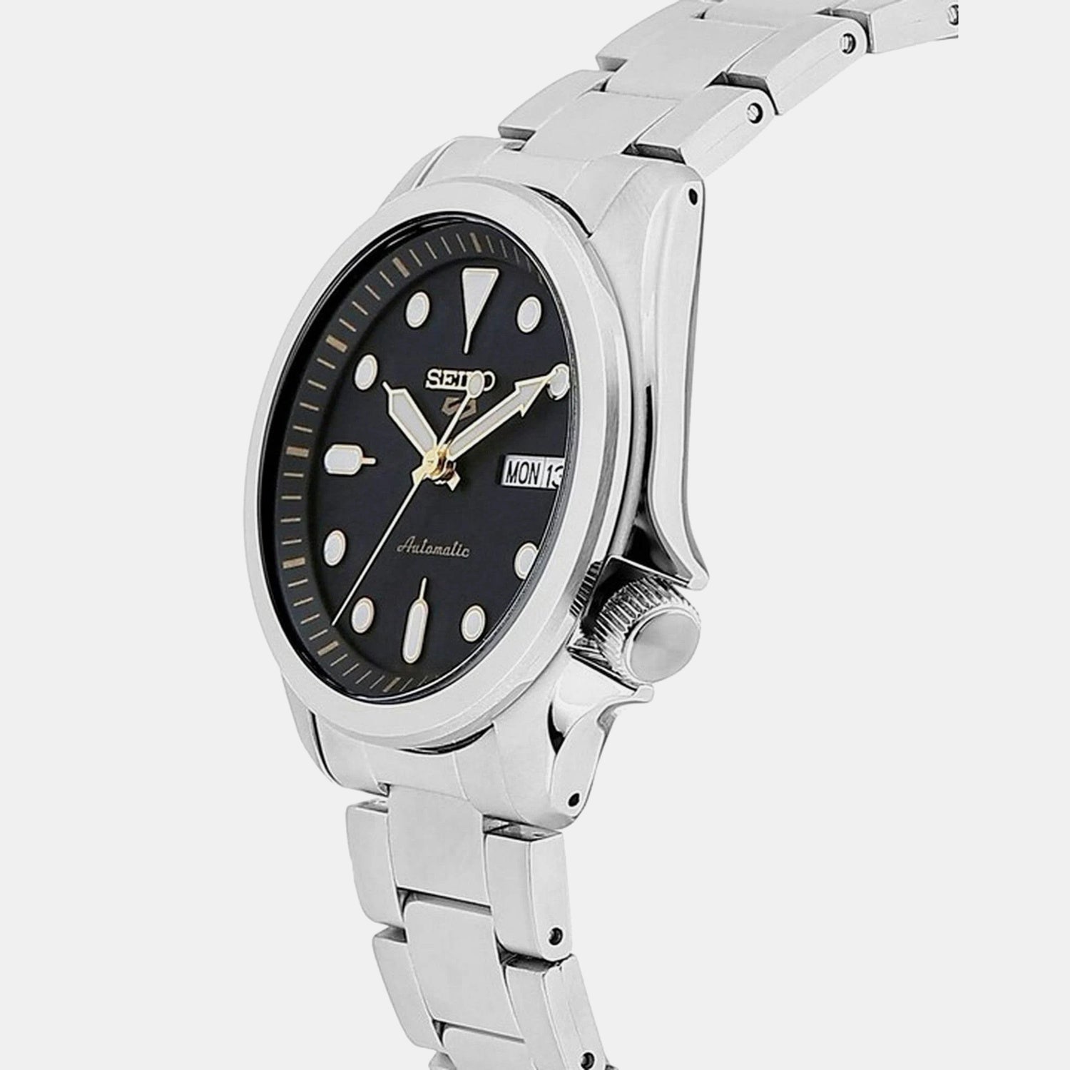 5 Sports Men Automatic Black Dial Analog Stainless Steel Watch SRPE57K1