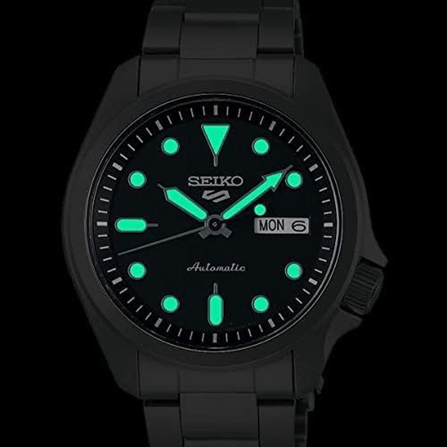 5 Sports Men Automatic Black Dial Analog Stainless Steel Watch SRPE60K1