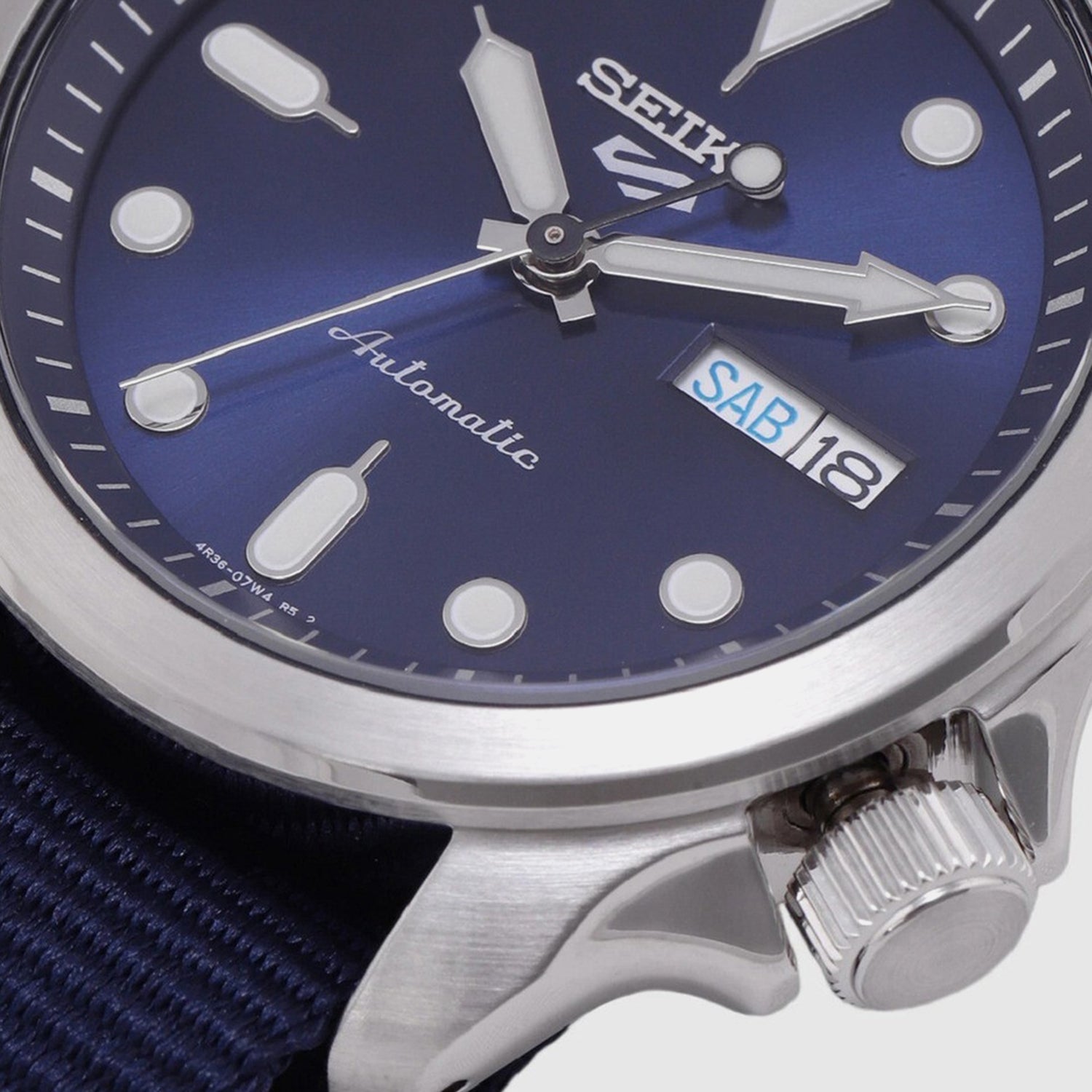 5 Sports Men Automatic Blue Dial Analog Nylon Watch SRPE63K1