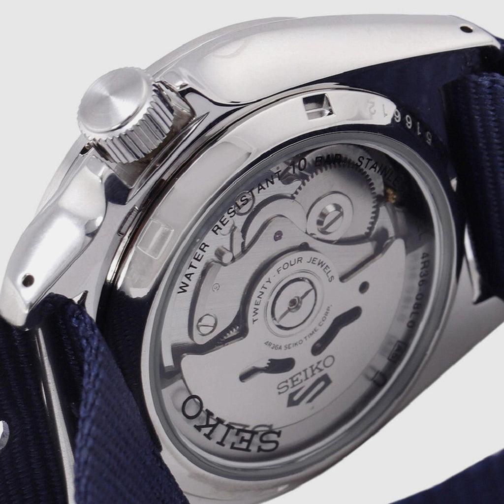 5 Sports Men Automatic Blue Dial Analog Nylon Watch SRPE63K1