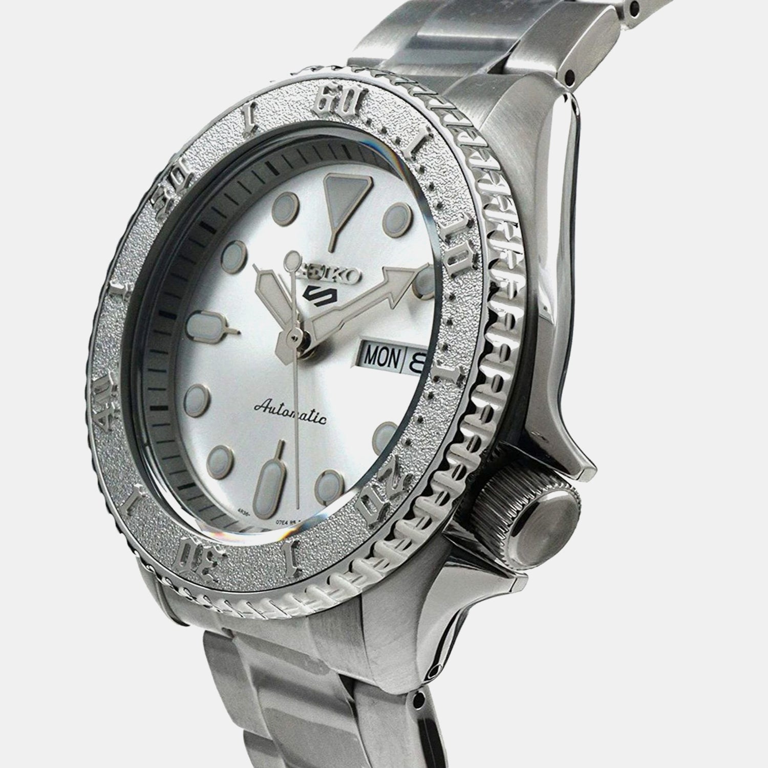 5 Sports Men Automatic Silver Dial Analog Stainless Steel Watch SRPE71K1