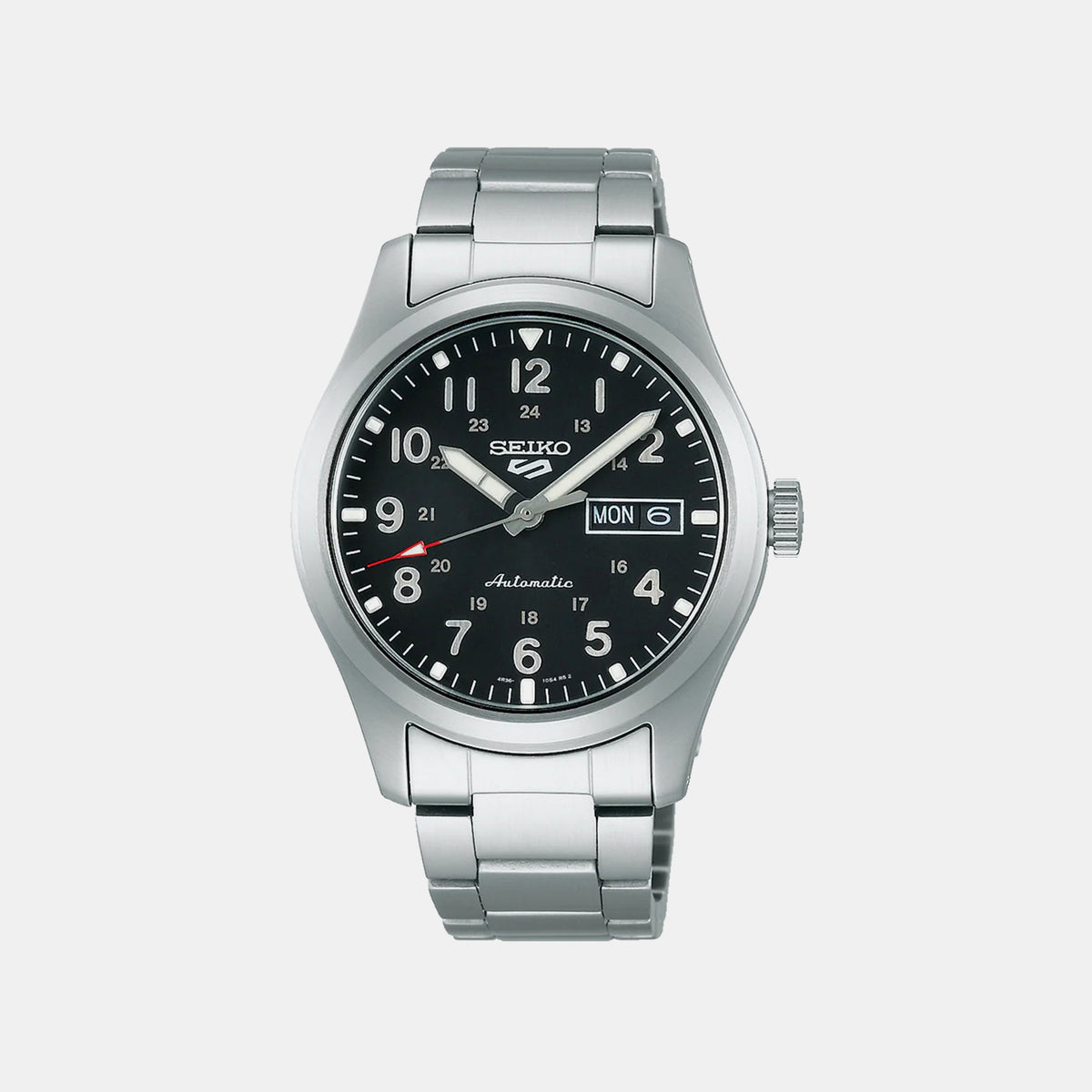 5 Sports Men Automatic Black Dial Analog Stainless Steel Watch SRPG27K1