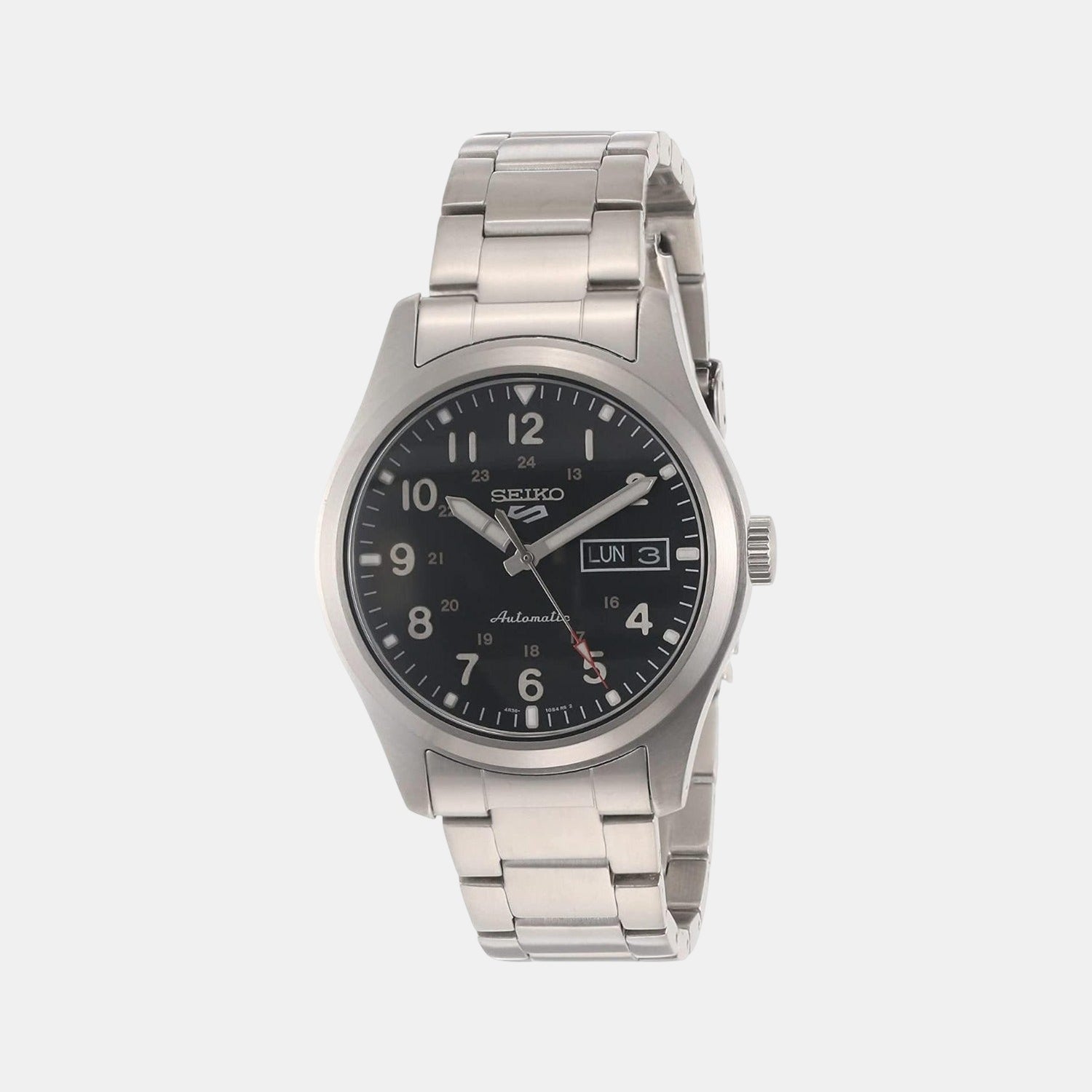 5 Sports Men Automatic Black Dial Analog Stainless Steel Watch SRPG27K1