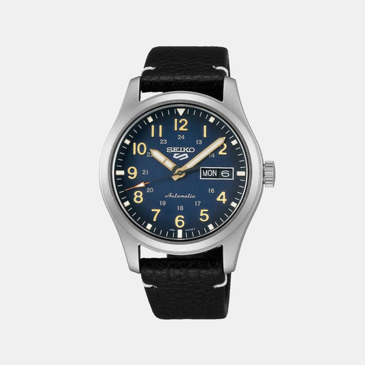 New 5 Sports Men Automatic Blue Dial Analog Leather Watch SRPG39K1