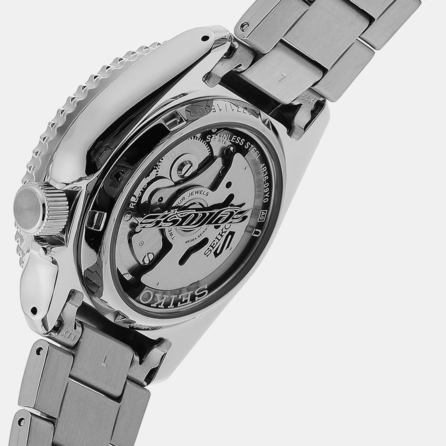 New 5 Sports Men Automatic Two Tone Dial Analog Stainless Steel Watch SRPG65K1