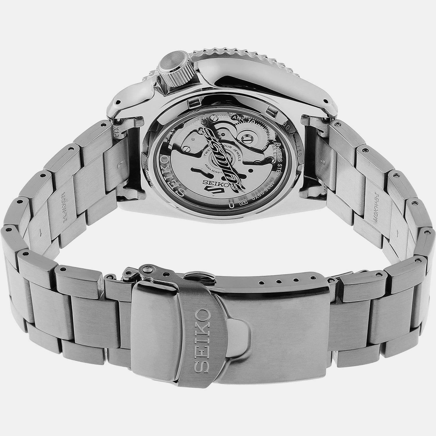 New 5 Sports Men Automatic Two Tone Dial Analog Stainless Steel Watch SRPG65K1