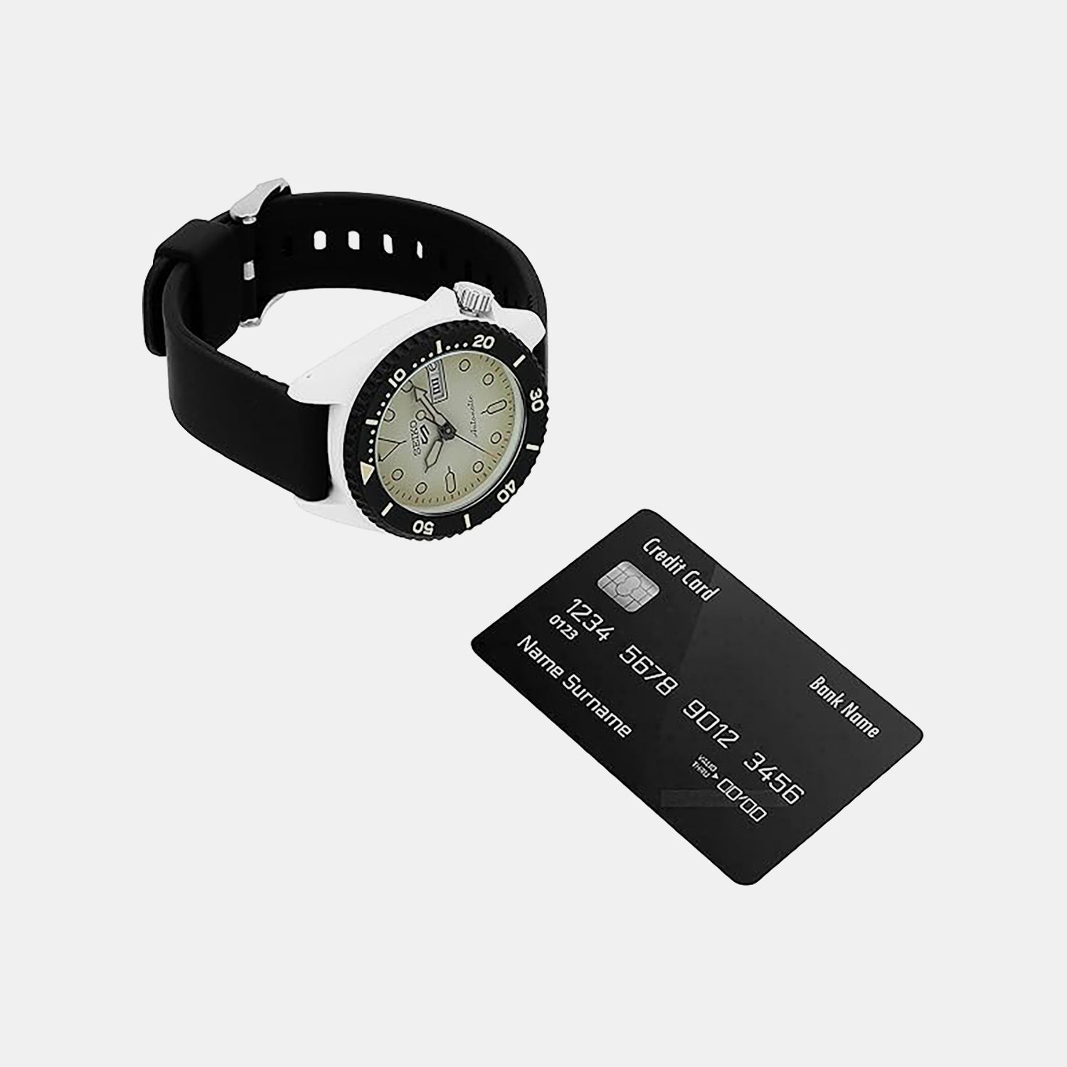 5 Sports Men Automatic White Dial Analog Silicone Watch SRPG71K1