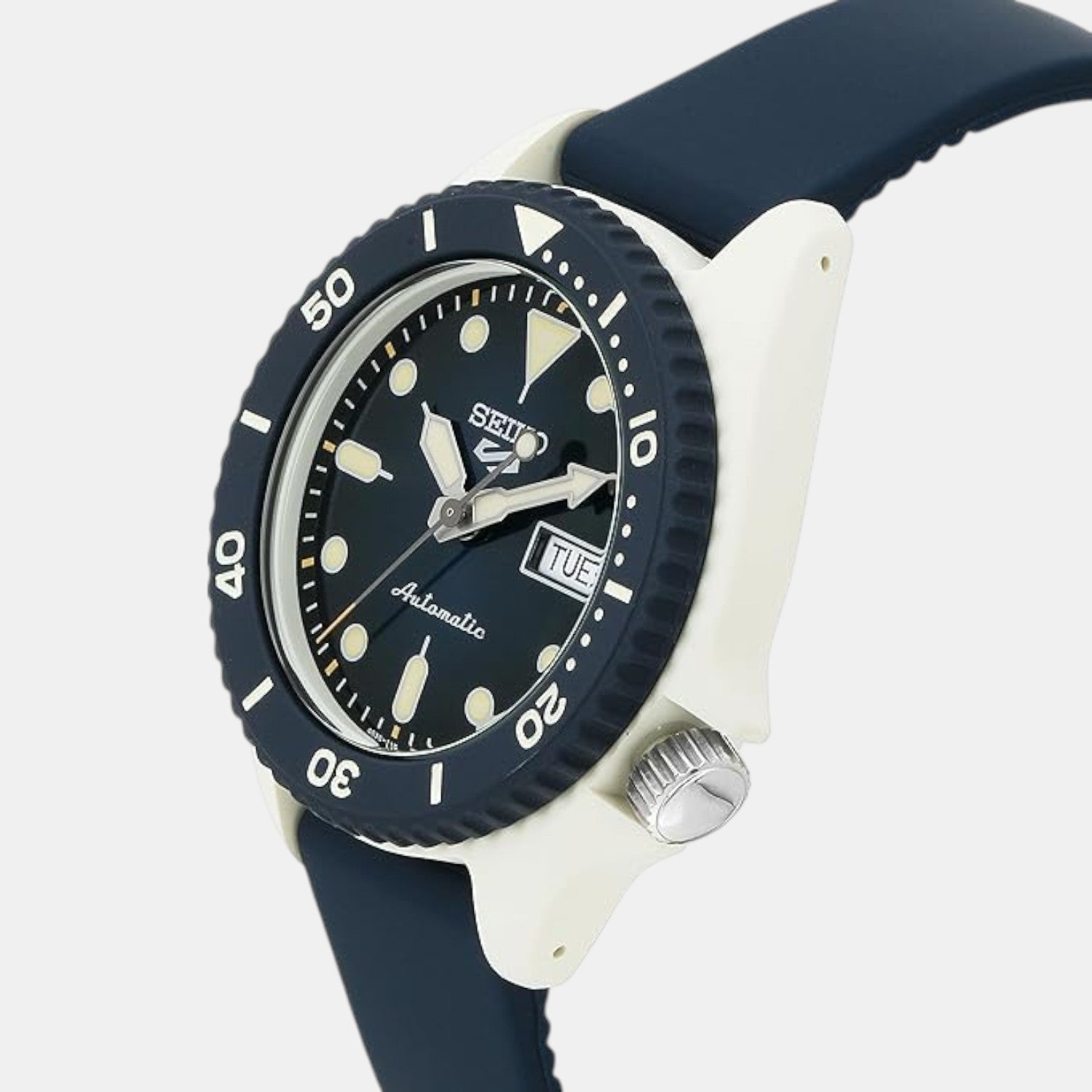 5 Sports Men Quartz Blue Dial Analog Silicone Watch SRPG75K1