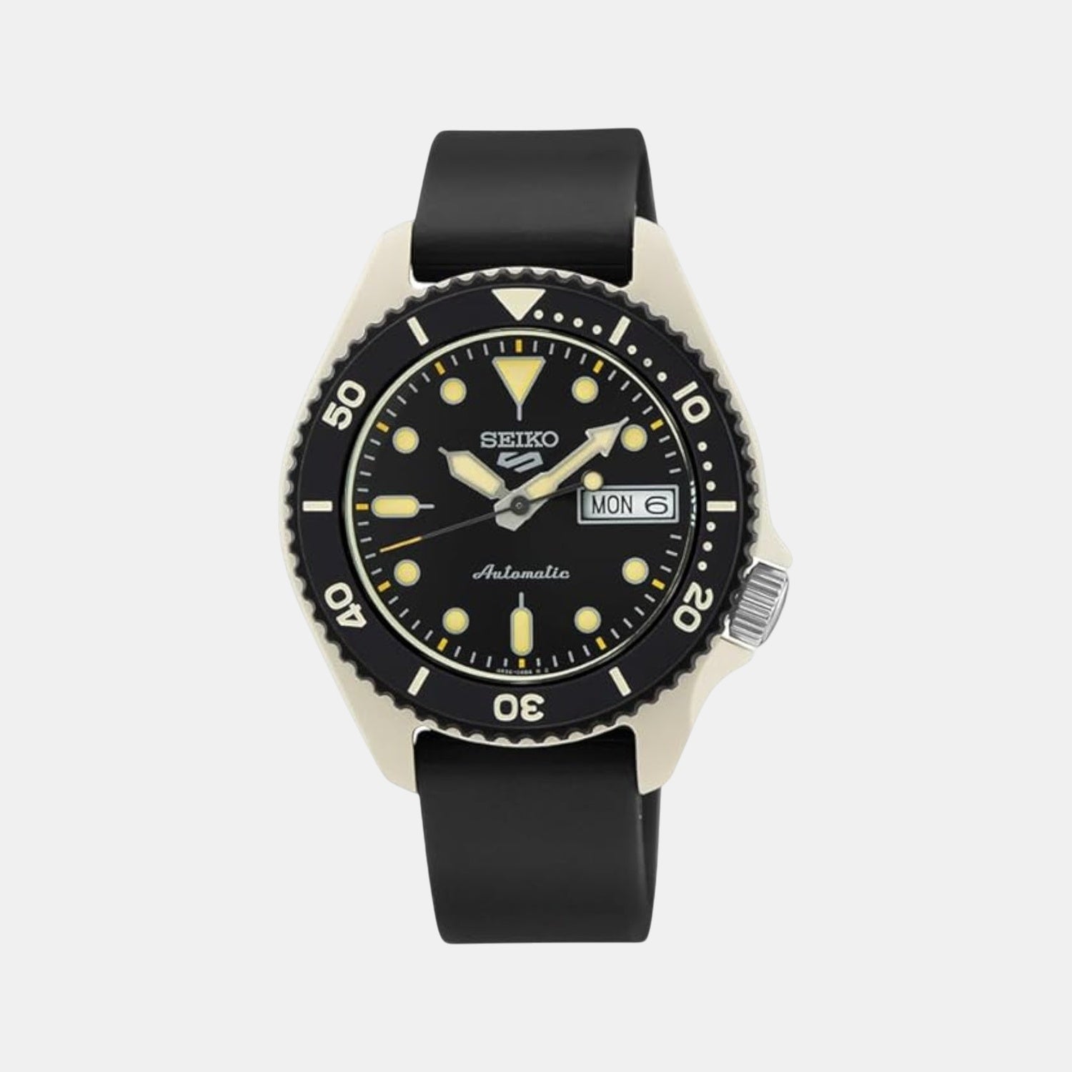 5 Sports Men Automatic Ivory Dial Analog Stainless Steel Watch SRPG79K1