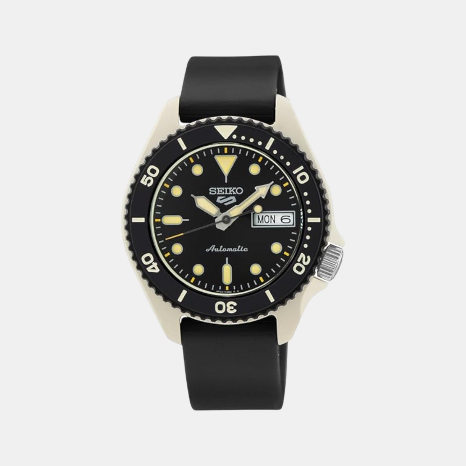 5 Sports Men Automatic Ivory Dial Analog Stainless Steel Watch SRPG79K1