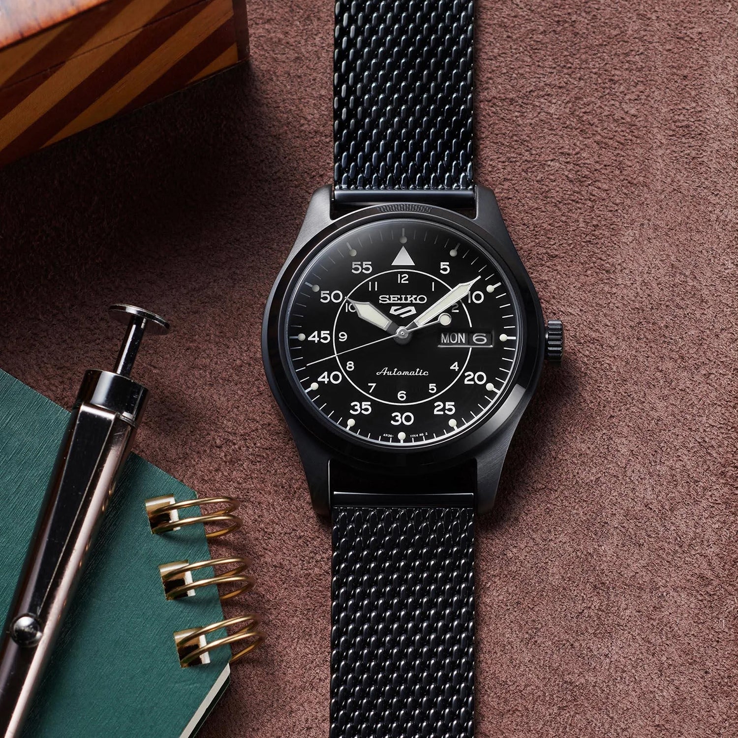 5 Sports Men Automatic Black Dial Analog Stainless Steel Watch SRPH25K1