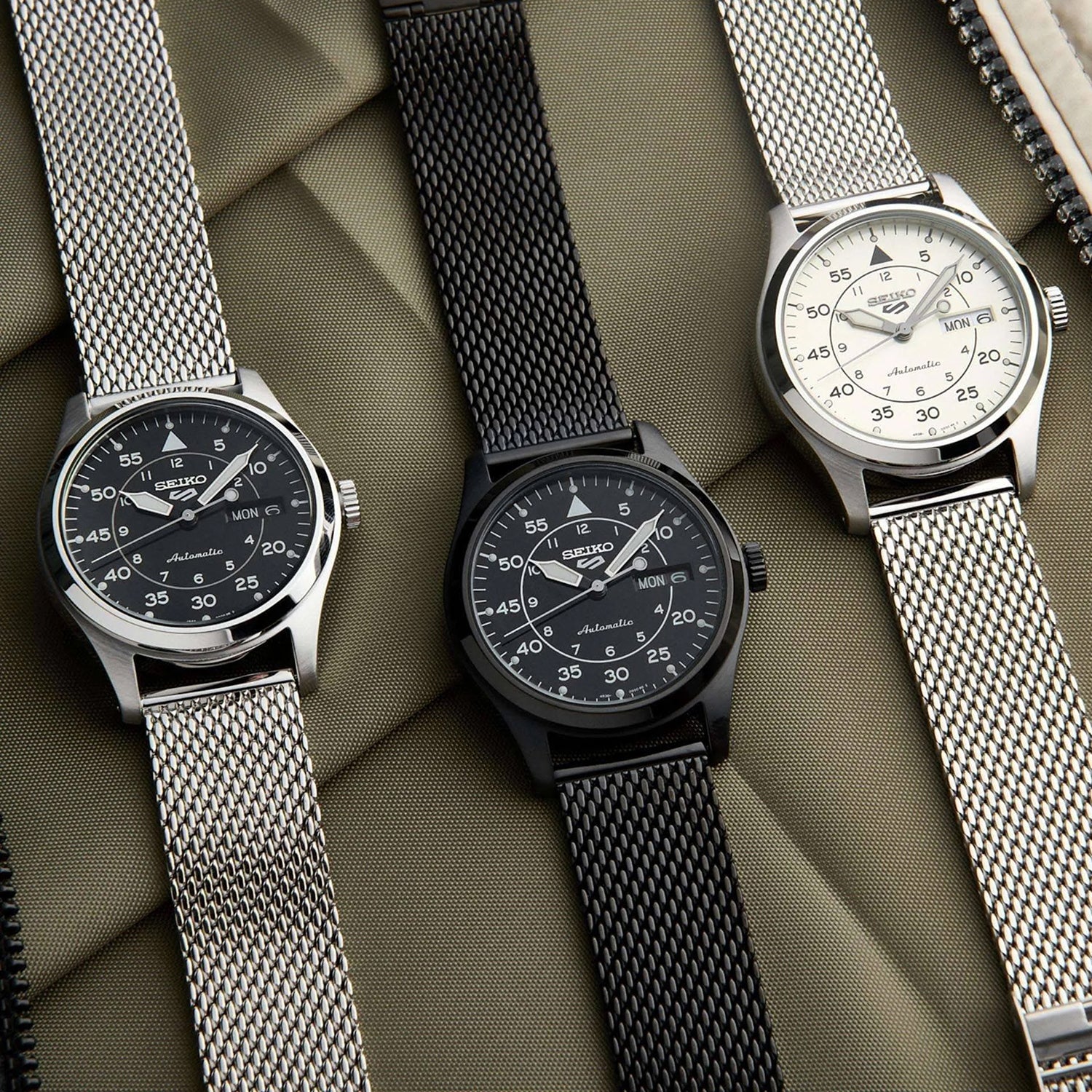 5 Sports Men Automatic Black Dial Analog Stainless Steel Watch SRPH25K1