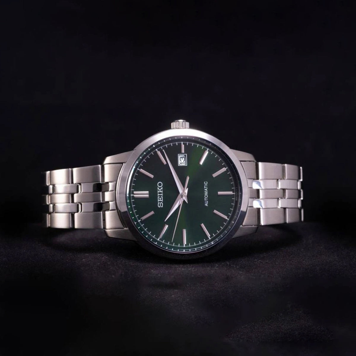 Dress Men Automatic Green Dial Analog Stainless Steel Watch SRPH89K1